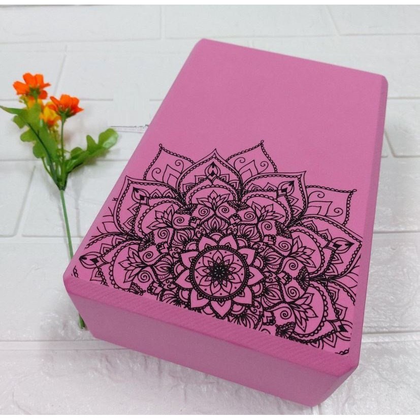 Gạch tập yoga xốp Eva nặng 200g in hoa mandala - Yoga blocks