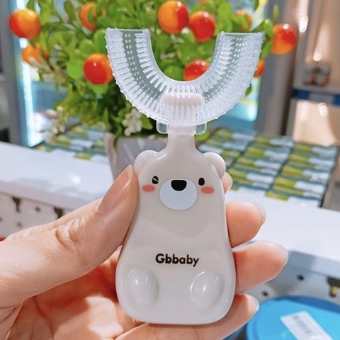 Bàn chải đánh răng cho bé chữ u Gbbaby silicon cao cấp dành cho trẻ em từ 2-12 tuổi