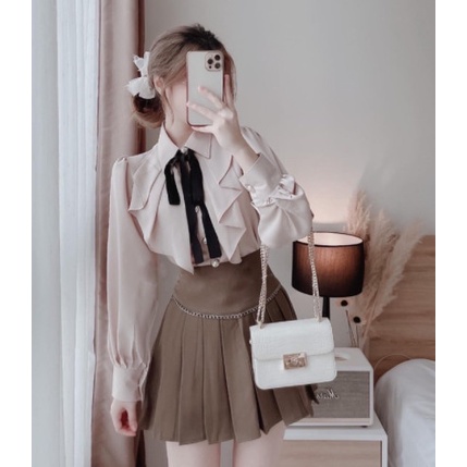 Áo sơ mi tiểu thư phối dây nơ_ms888 | BigBuy360 - bigbuy360.vn