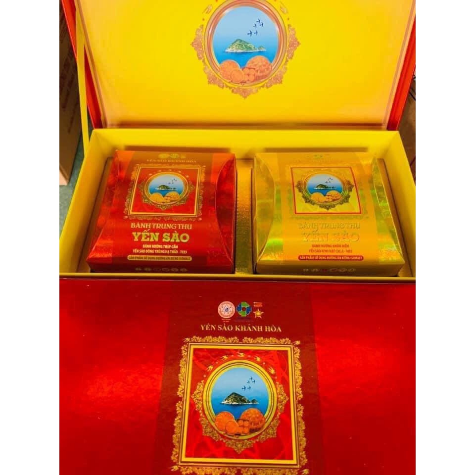 BÁNH TRUNG THU YẾN SÀO KHÁNH HÒA - HỘP 2 BÁNH X 120gr và 200gr