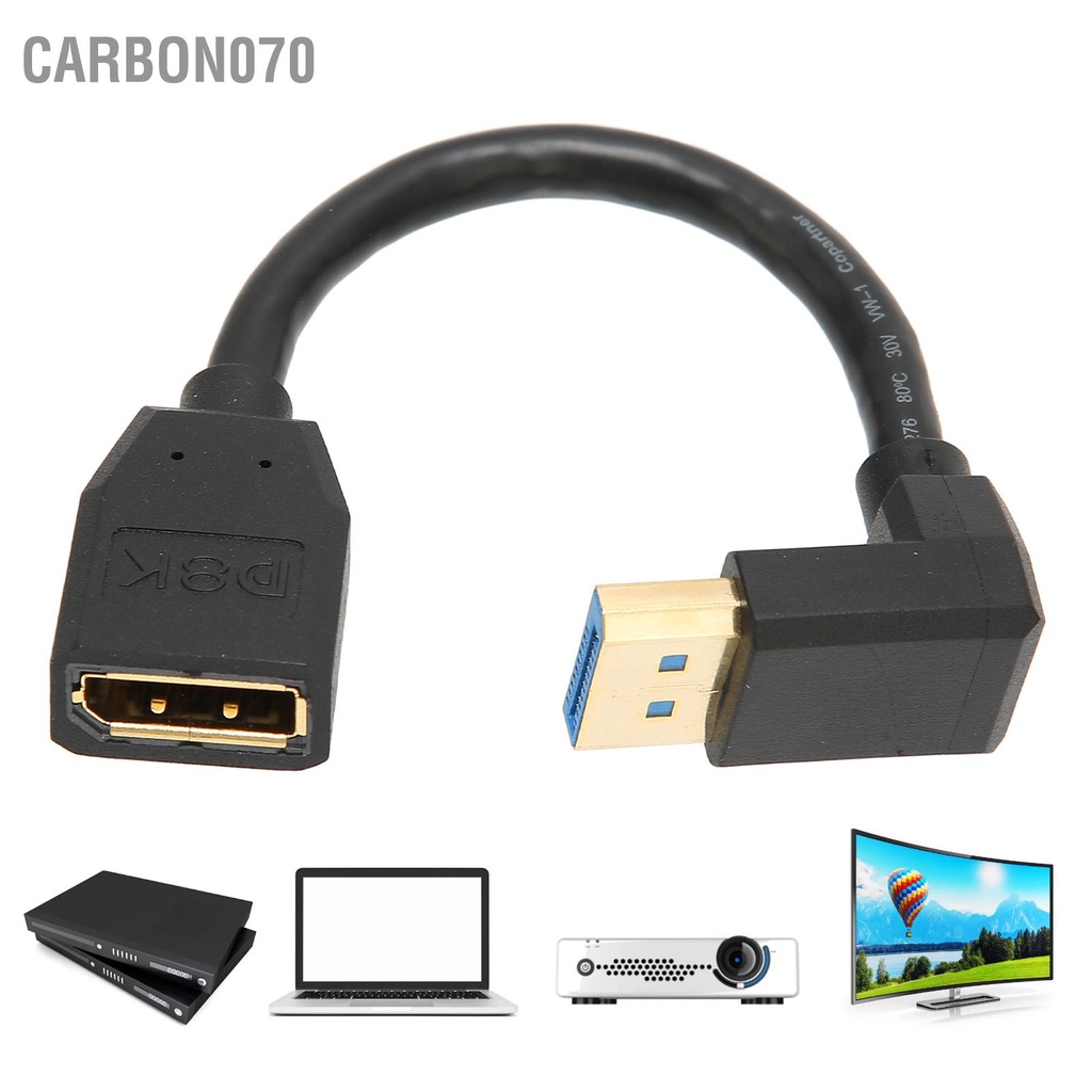 Cáp mở rộng Displayport DP1.4 90 độ Bộ điều hợp Nam sang Nữ cho 8k 60hz 4k 144hz