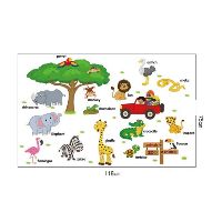 decal dán tường từ vựng con vật
