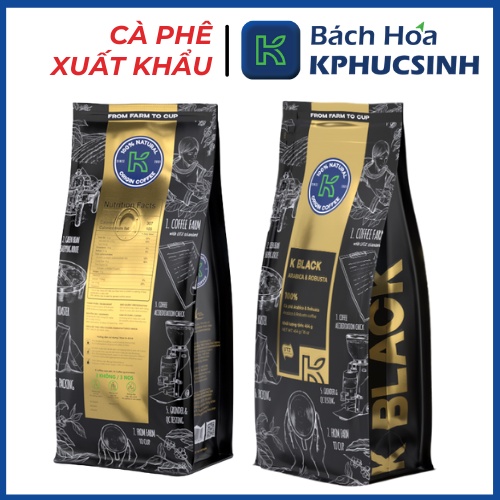 Cà phê rang xay nguyên chất K Black 454g/túi KPHUCSINH - Hàng Chính Hãng