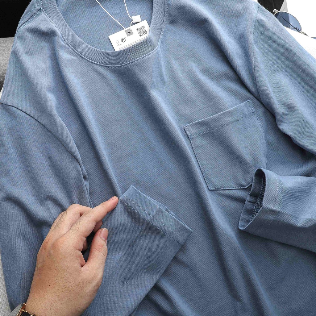 Áo dài tay 2 chiều ZARA có túi màu xanh 20903 TuanStore