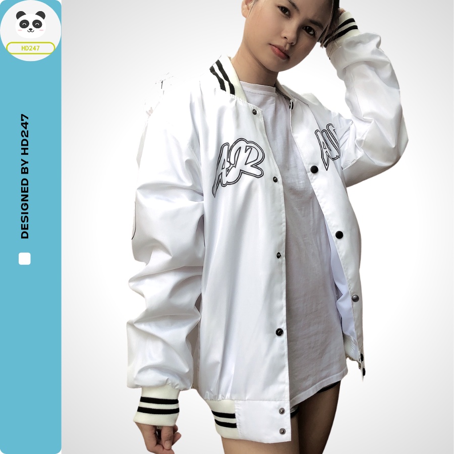 Áo khoác dù Nữ Ulzzang áo Bomber Jacket Unisex form rộng HD247 0224