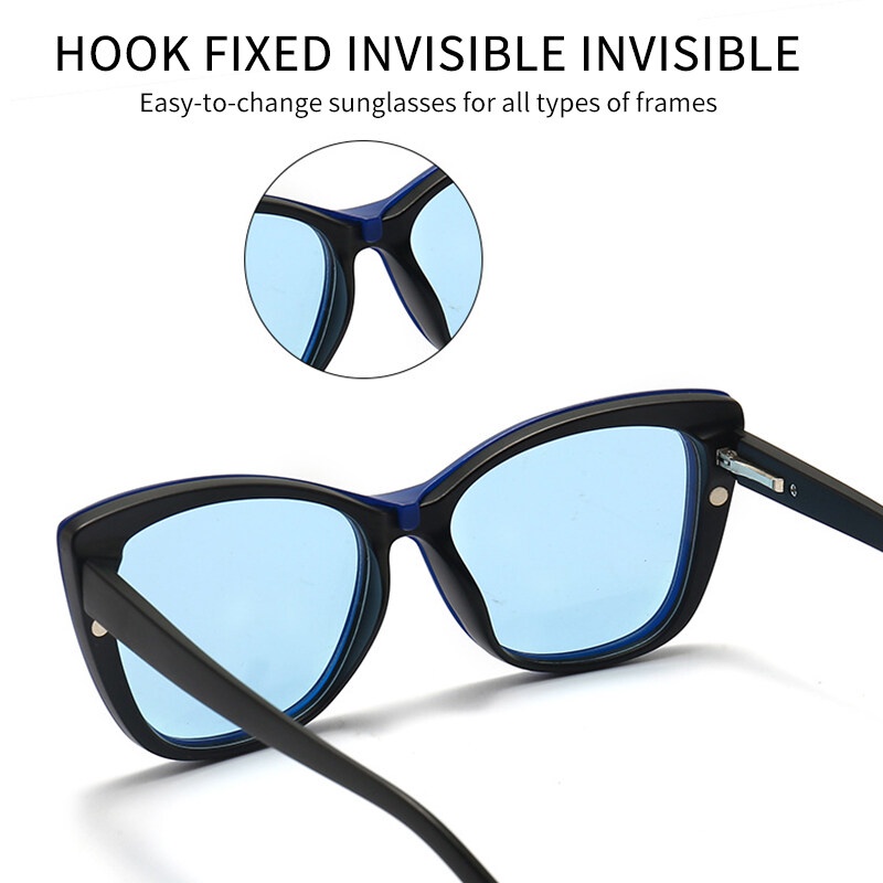 Bộ Sáu Cặp Kính Mát Mắt Mèo Dạng Kẹp Từ Tính Phân Cực Nhìn Ban Đêm Đa Năng