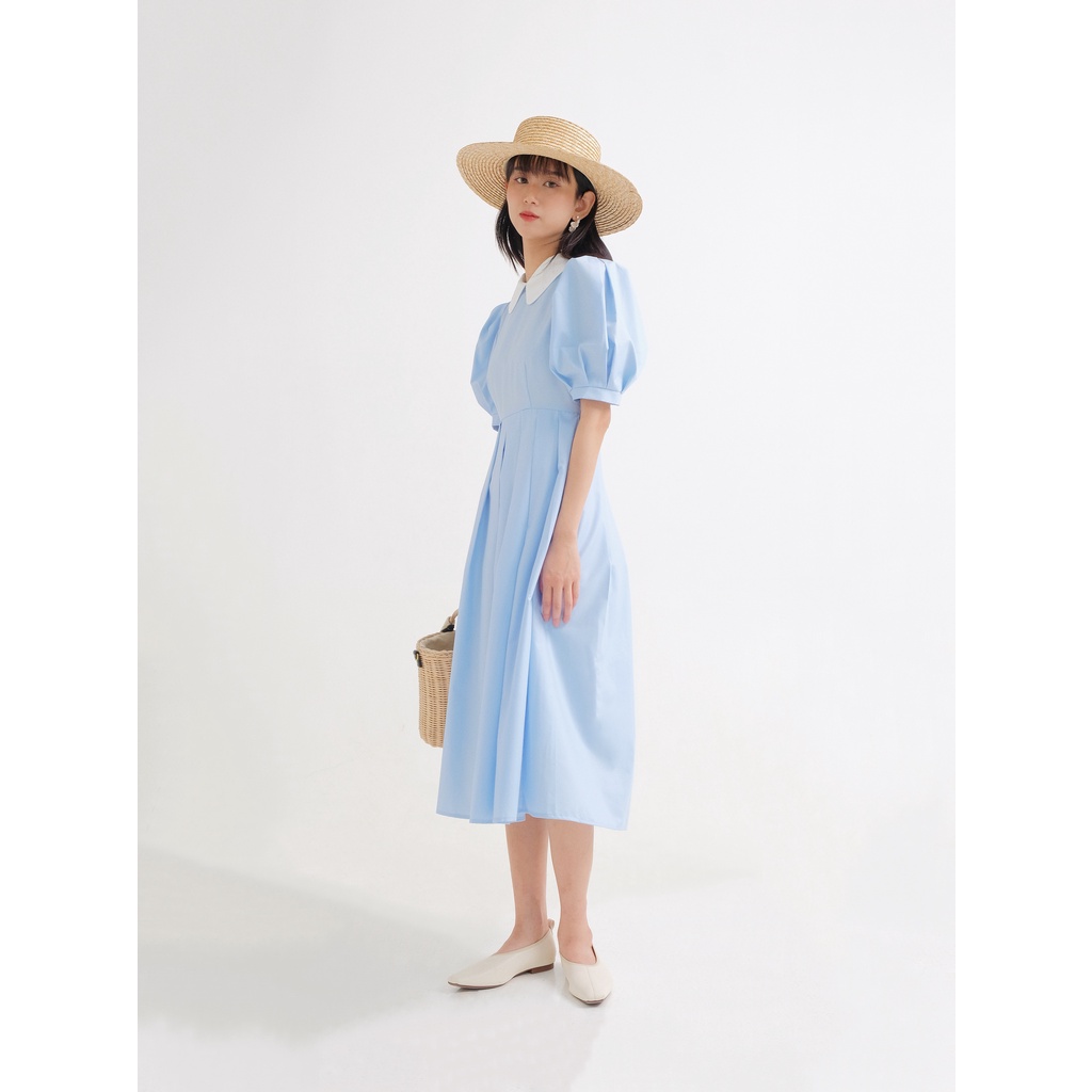 THE19CLUB - Váy cotton cổ sen tay bồng 2 màu sắc - DAHLIA DRESS