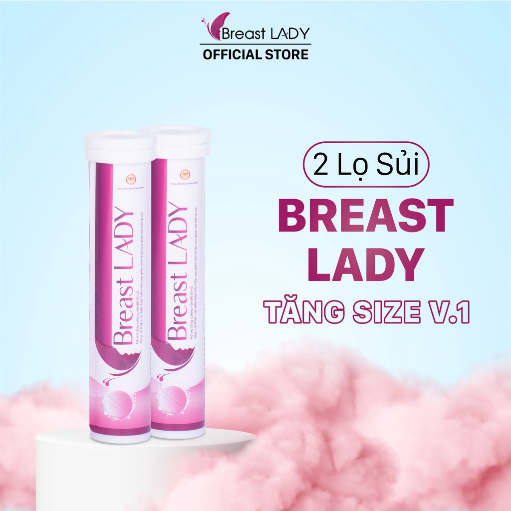 Viên Uống Nở Ngực Breast Lady Combo 2 Lọ Tăng Size Vòng 1, Giảm Chạy Xệ, Căng Tròn Tự Nhiên + Tặng Muối Tắm