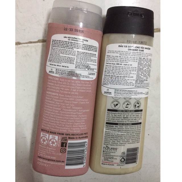 Dầu gội dành cho tóc nhuộm Organic Care Colour Shield Ultra Protection Shampoo 400ml