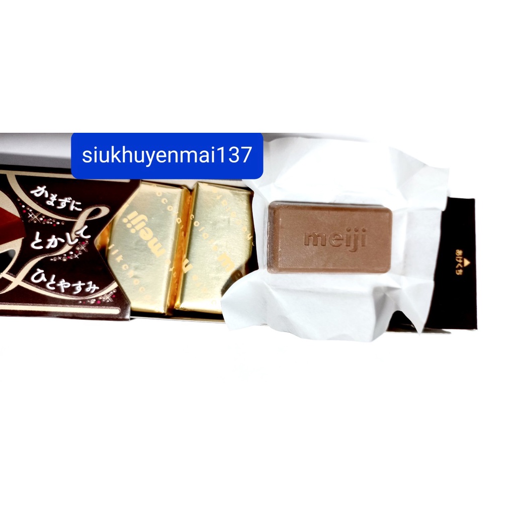 socola meiji 41 gr( vị đen &amp; sữa) hộp 10 viên ( date:30/8/23)