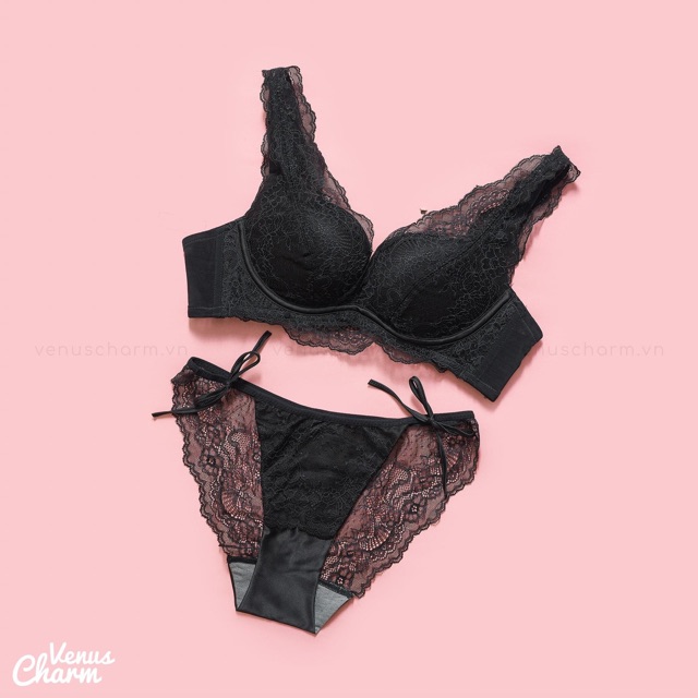 Bộ đồ lót ren không gọng nâng ngực 2cm Venus Charm Y999 với mút êm mềm thoải mái | BigBuy360 - bigbuy360.vn