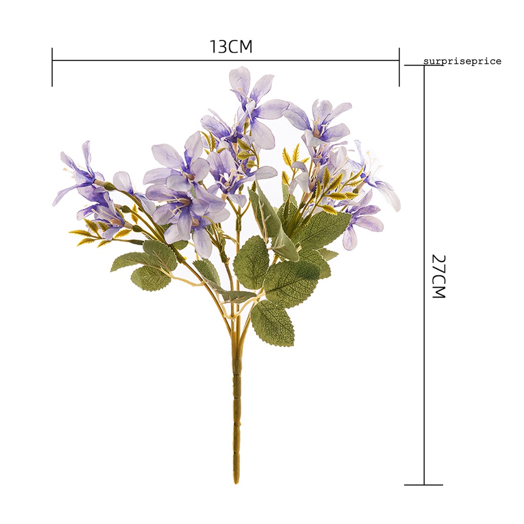 Set 5 nhánh hoa giả bằng vải sống động để trang trí nhà cửa