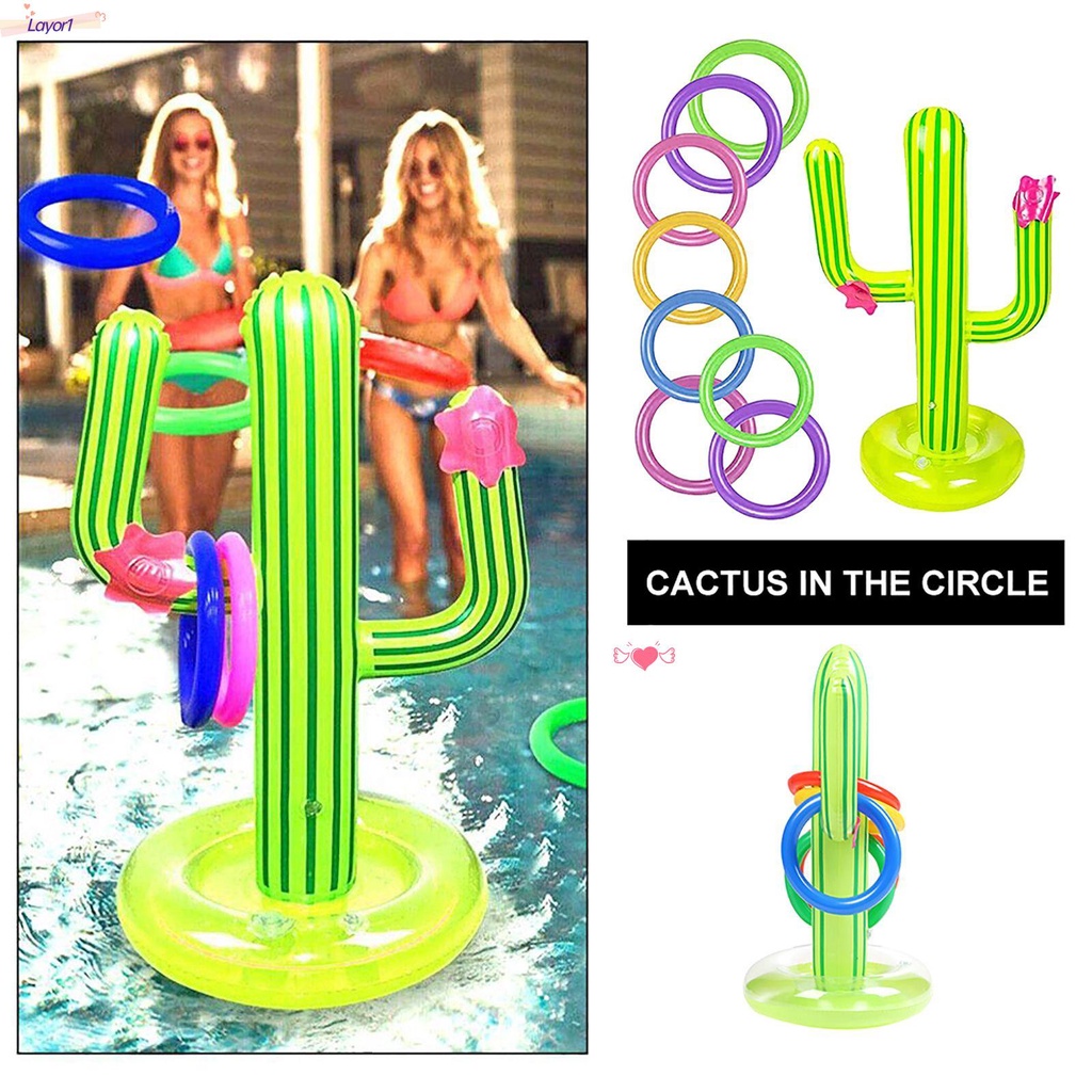 Layor1 Trò Chơi Bể bơi Vòng Toss Hình Cây Xương Rồng Cho Trẻ Em Và Người Lớn