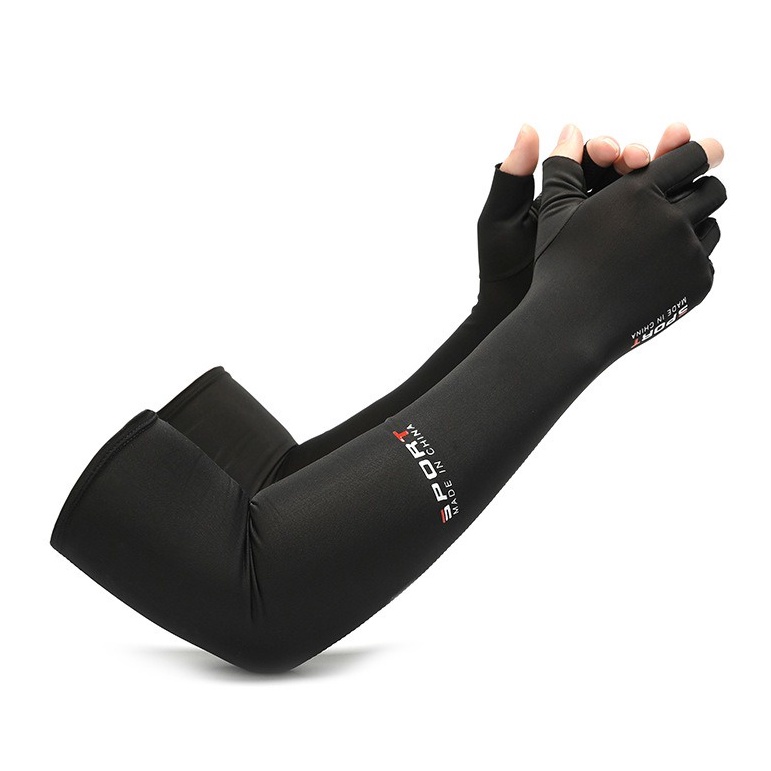 Găng tay xe máy, bao tay xe máy chống nắng Dài Sport xỏ hở ngón UNISEX chống tia UV mùa hè có vân chống trượt