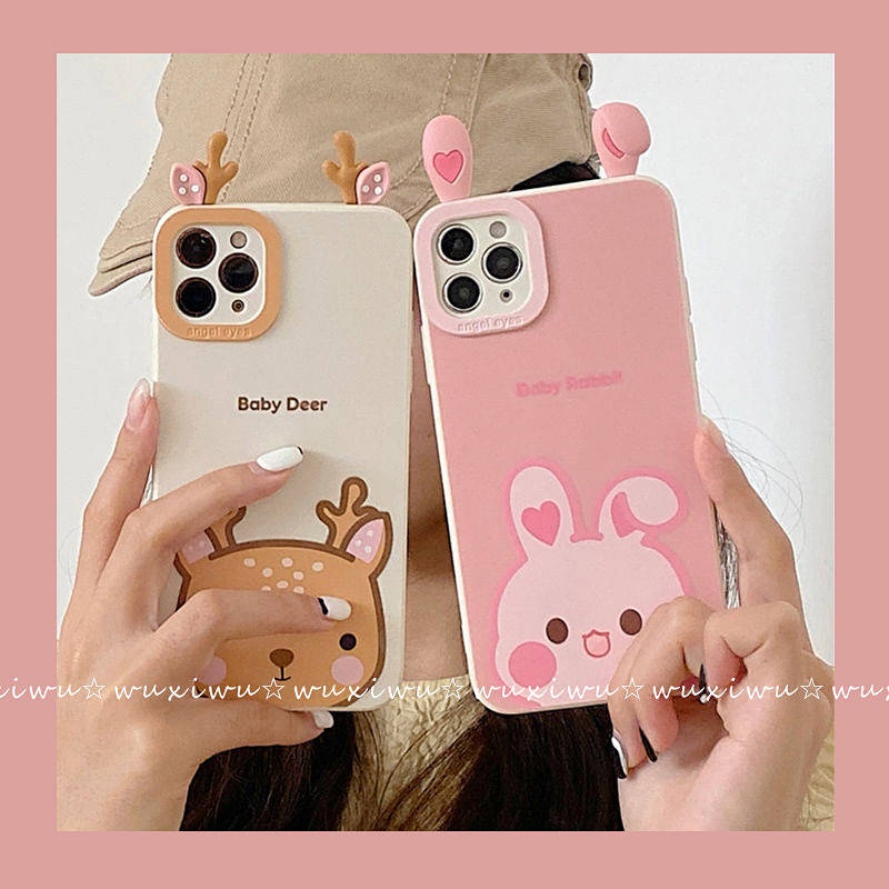 Ốp điện thoại mềm thiết kế tai hoạt hình thích hợp cho iPhone Xr 11 13 12Pro / Xsmax 8 7Plus