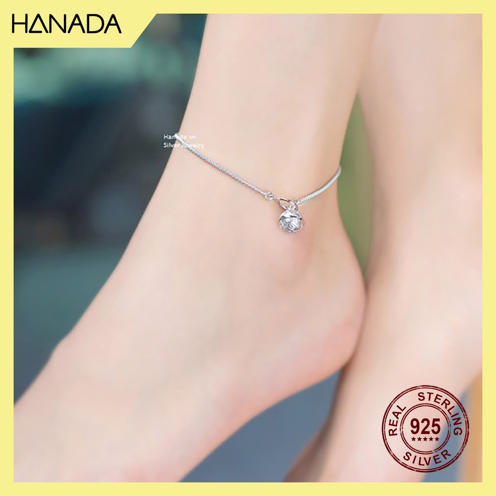 Lắc Chân Bạc 925 Hanada Chuông Boho Doremon