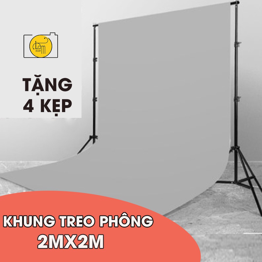 Bộ khung treo phông nền chụp ảnh di động hình chữ U để livestream, chụp lookbook (Tặng Kèm Kẹp)