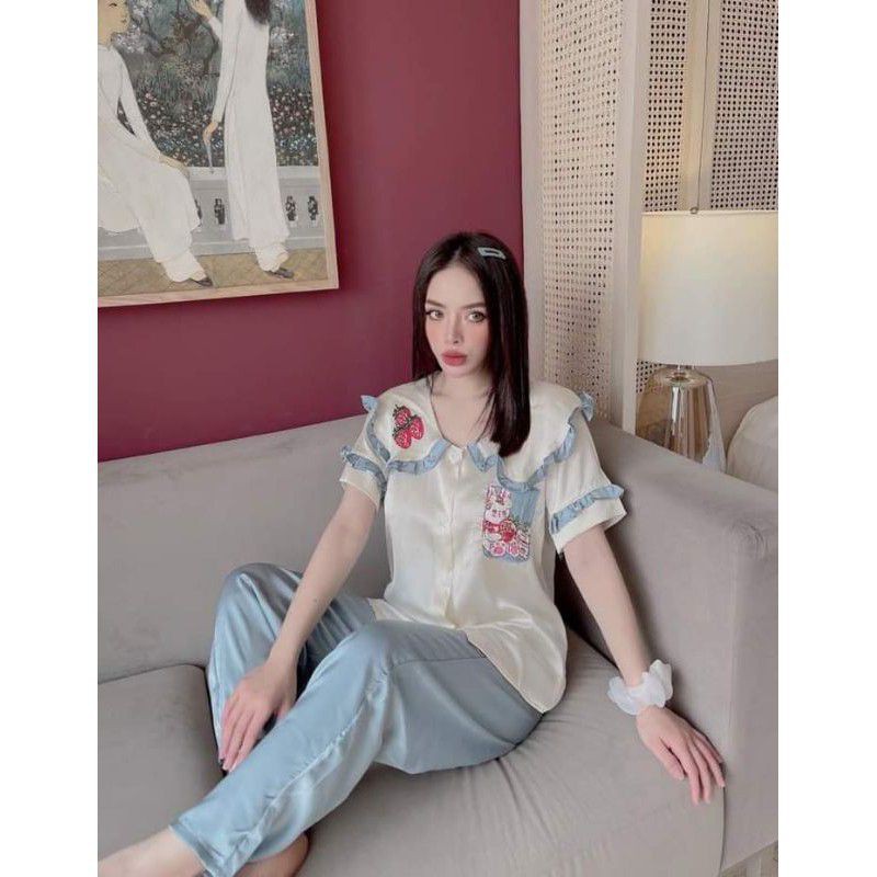 Đồ bộ - bộ ngủ - Pijama chất lụa LATIN cao cấp mác SAM/Victoria (hàng chuẩn 100%).