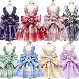 Áo Vest Kẻ Sọc Ca Rô Cổ Điển Kèm Dây Dắt Dành Cho Cún Cưng Teddy Bichon Poodle Schnauzer Chihuahua Yorkshirer