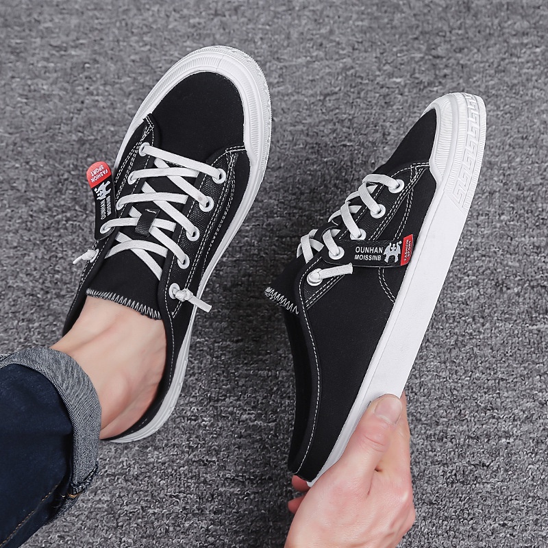 Giày lười vải canvas thoáng khí thời trang mùa hè 2021 dành cho nam