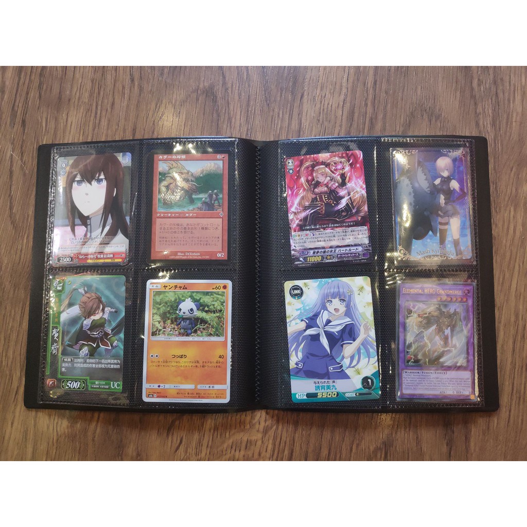Sổ đựng card , Album Sưu Tập thẻ bài Pokemon Yugioh Hàn quốc 4-Pocket đen 2x2