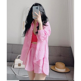 Set áo sơ mi 3 chi tiết kẻ sọc xinh Samhyewear | BigBuy360 - bigbuy360.vn