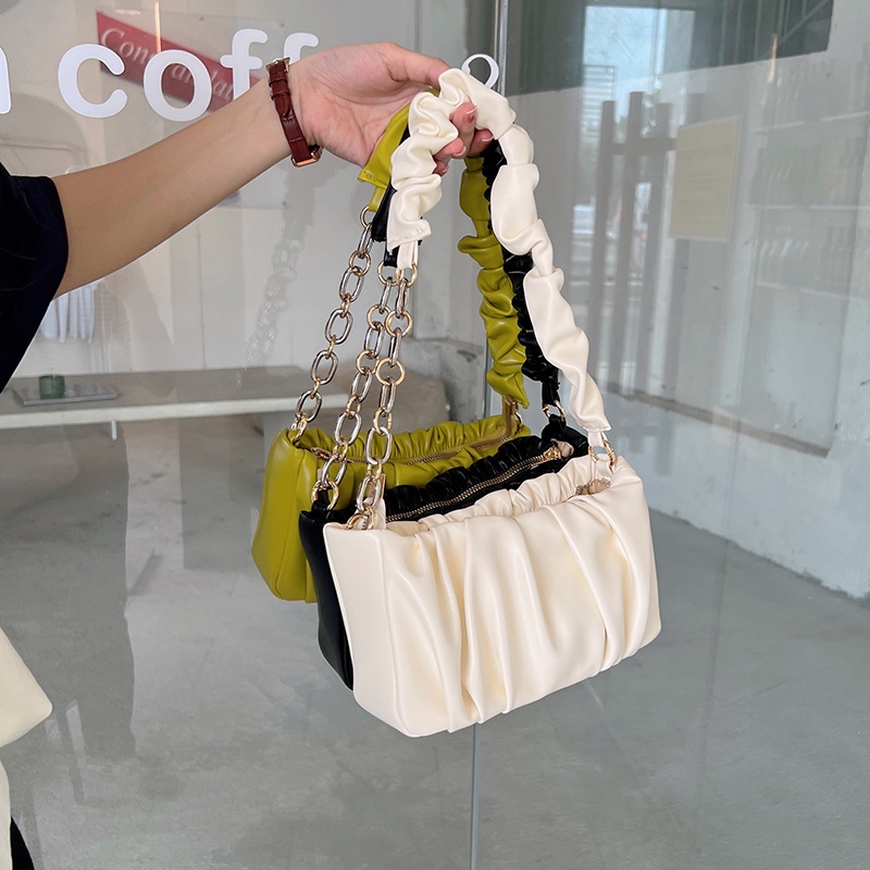 Túi xách IELGY đeo chéo vai dây xích bằng da mềm hình đám mây kiểu Hàn cho nữ