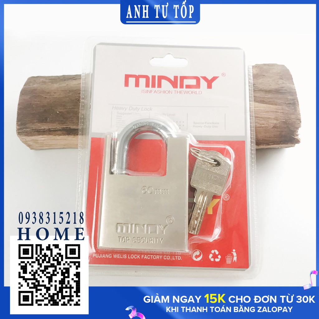 Ổ Khóa Cửa Nhà MINDY 60MM ,Chống Cắt , Chống Axit , Chống Đập , Chống Chưa