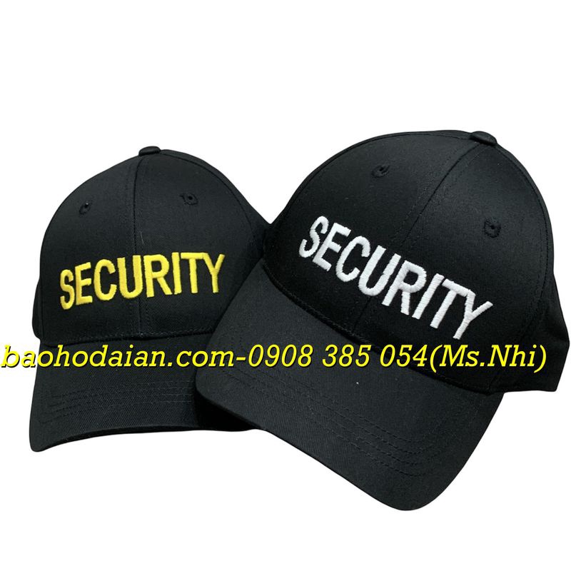Nón kết thời trang màu đen thêu logo SECURITY kiểu dáng đẹp- Hình thật