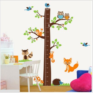 Decal dán tường Đo chiều cao cú mèo