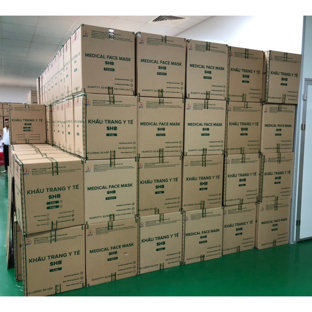 Khẩu Trang Y Tế SHB 4 Lớp Kháng Khuẩn Cao Cấp Chống Bụi, Vi Khuẩn Hàng Công Ty SHB