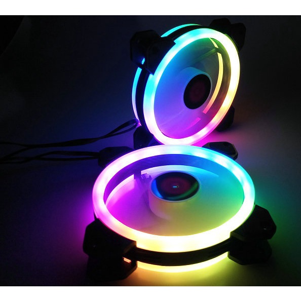 Fan Case Led 12CM Led RGB Aigo Loại Không Cần Hub Màu Cầu Vồng Mới- Tặng 4 Ốc Gắn Vào Thùng Máy