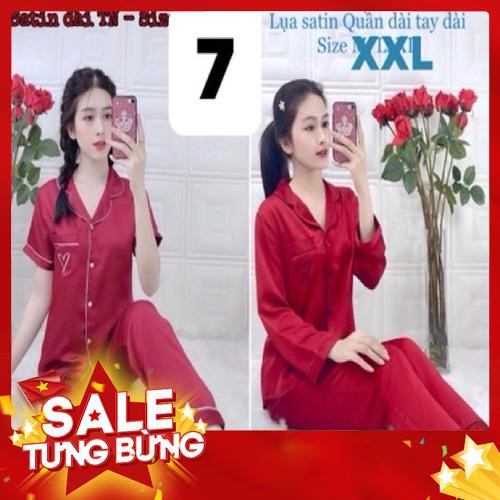 😋BIG SIZE XXL (65-75kg), Bộ pijama lụa satin cao cấp, tay ngắn-tay dài, túi quần sâu -Hàng nhập khẩu