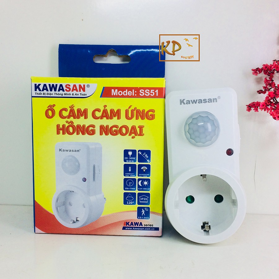 Ổ cắm cảm ứng hồng ngoại, cảm ứng chuyển động thân nhiệt kawasan KW-SS51