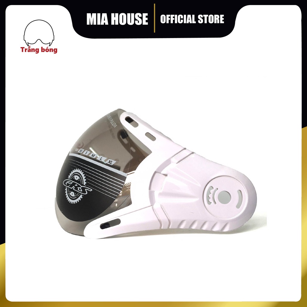 Kính kèm bộ chốt, kiếng thay thế mũ bảo hiểm nửa đầu GRS - chính hãng - dùng chung cho các mũ tương tự trên thị trường