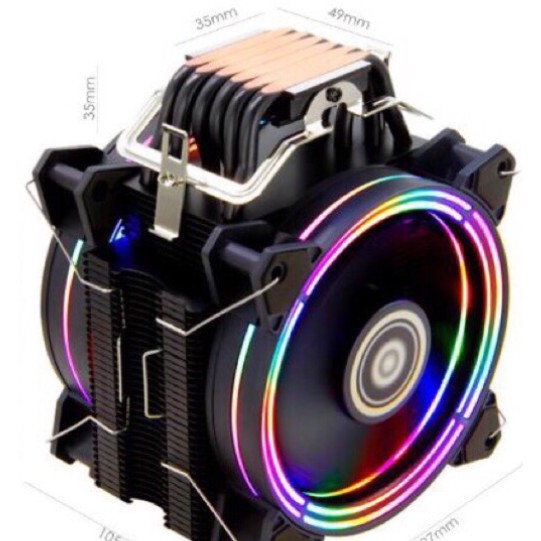Tản khí CPU hãng ALSEYE H120D với 6 ống đồng 2 fan LED cao cấp