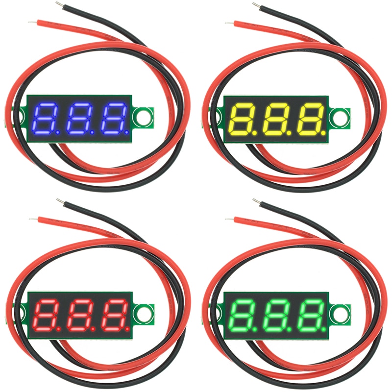 Thiết Bị Đo Điện Áp Mini 0.28 Inch 2.5V-40V Có Màn Hình LED Màu Đỏ/Xanh Dương/Vàng/Xanh Lá