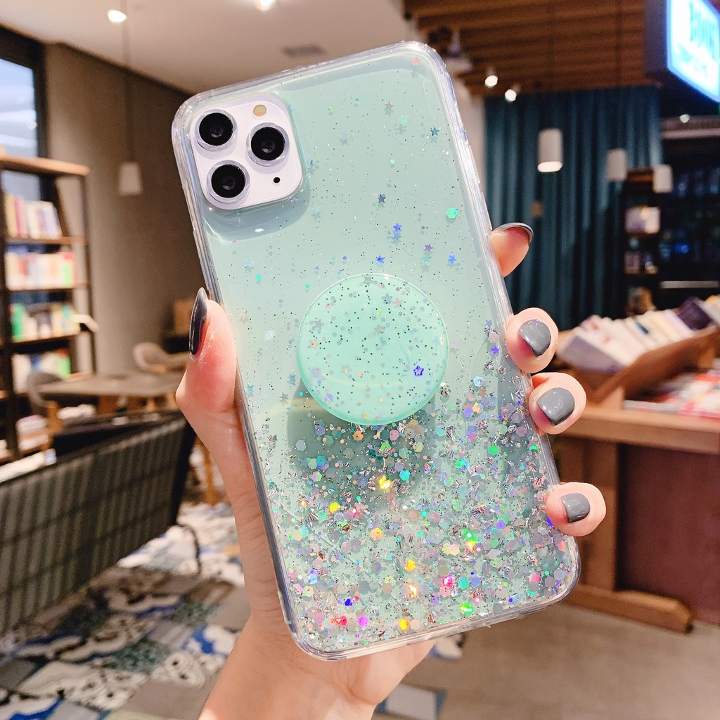 Ốp điện thoại kim tuyến có giá đỡ cho iPhone 6 6s 7 8 6Plus 7Plus 8 Plus X XS Max XR 11 Pro Max