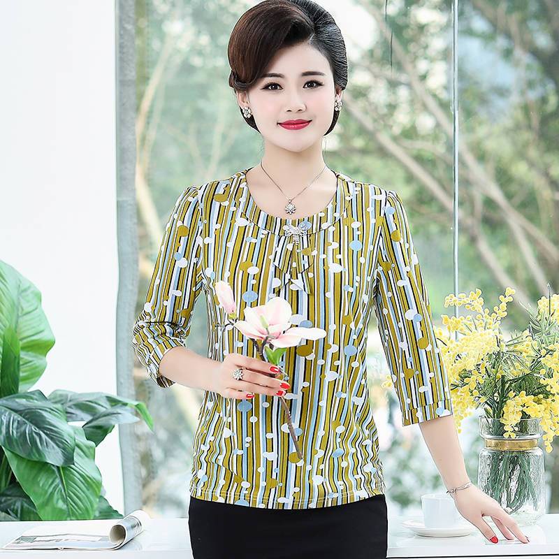 Áo Thun Tay Ngắn Plus Size Thời Trang Cho Phụ Nữ Trung Niên