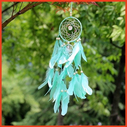 [ CÓ ĐÈN LED ] Dreamcatcher 2 tầng gắn lông vũ decor trang trí phòng