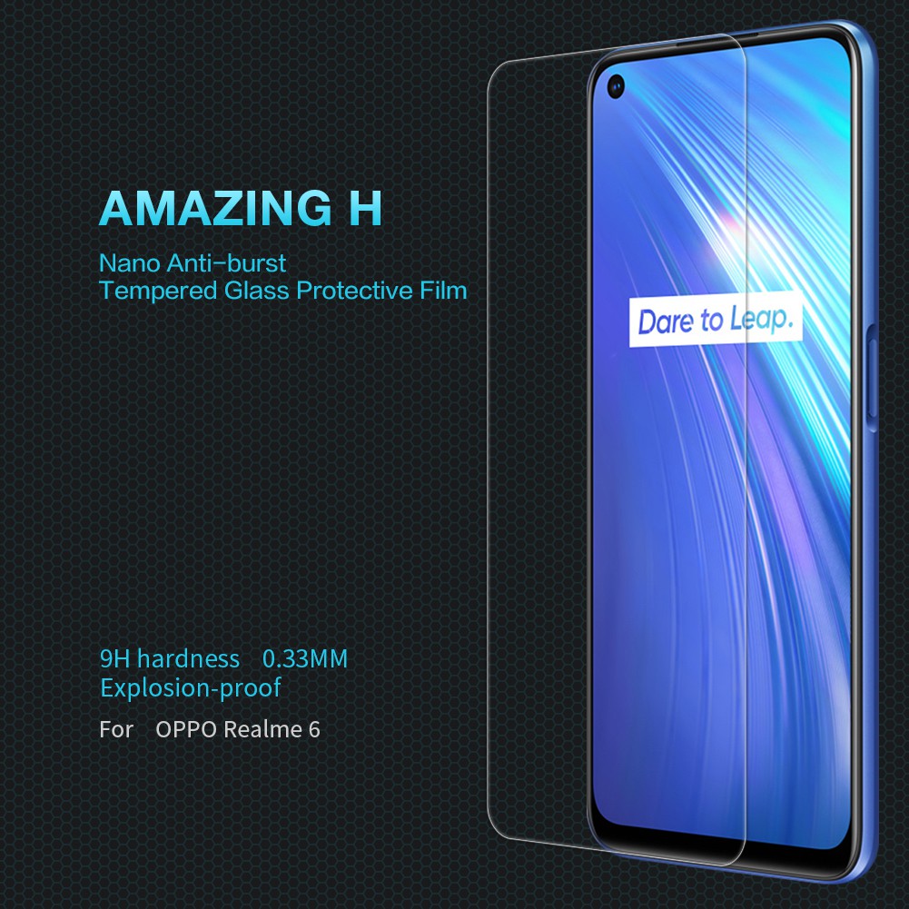 Realme 6 6 Pro - Kính cường lực trong suốt chính hãng Nillkin 9H thủy tinh nhập khẩu trong suốt cao và cảm ứng mượt mà