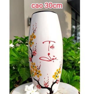 Bình hoa gốm sứ cao 30cm Bát Tràng cao cấp