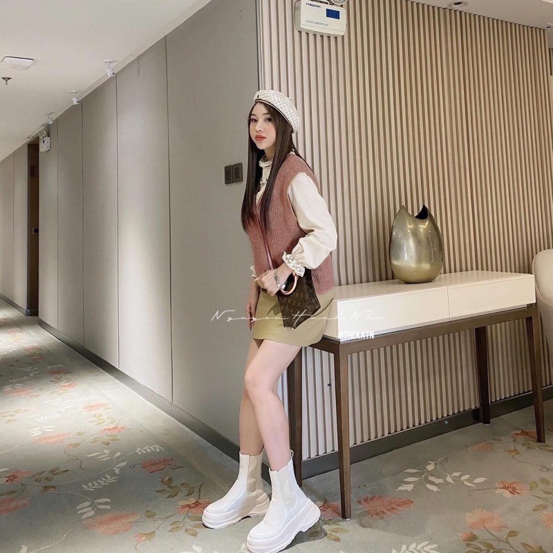 Set 3 món Áo gile mix chân váy