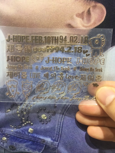 Miếng dán sticker BTS/Jungkook/V/Jimin/Suga/Jin/RM/J-Hope