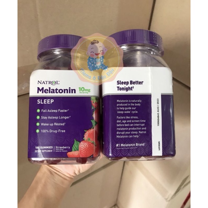 Kẹo ngủ NATROL MELATONIN hỗ trợ giúp ngủ ngon, ngủ sâu