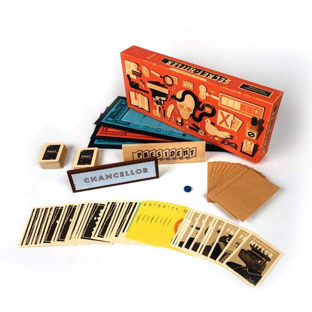 Trò Chơi Trên Bàn Cờ Secret Hitler Anti-Human Thẻ Trò Chơi Upgraded Red Yellow Box Bữa Tiệc Trò Chơi Board Game Card Games Fun Party Games (English Version)