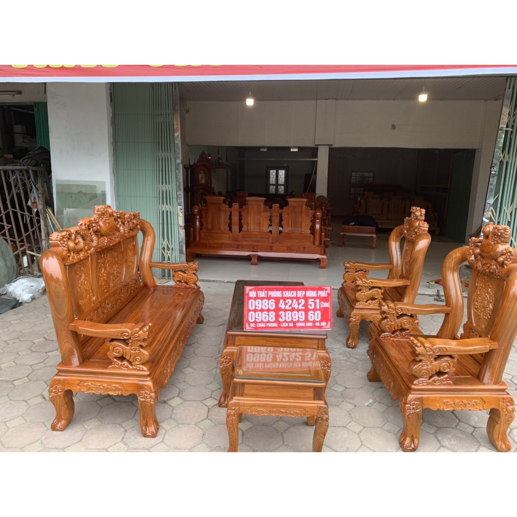 Bộ bàn ghế Minh Quốc Nghê Đỉnh gỗ lim