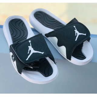 Dép jordan quai ngang nam nữ jd4 TRẮNG ĐEN LOGO TRẮNG TẶNG HỘP