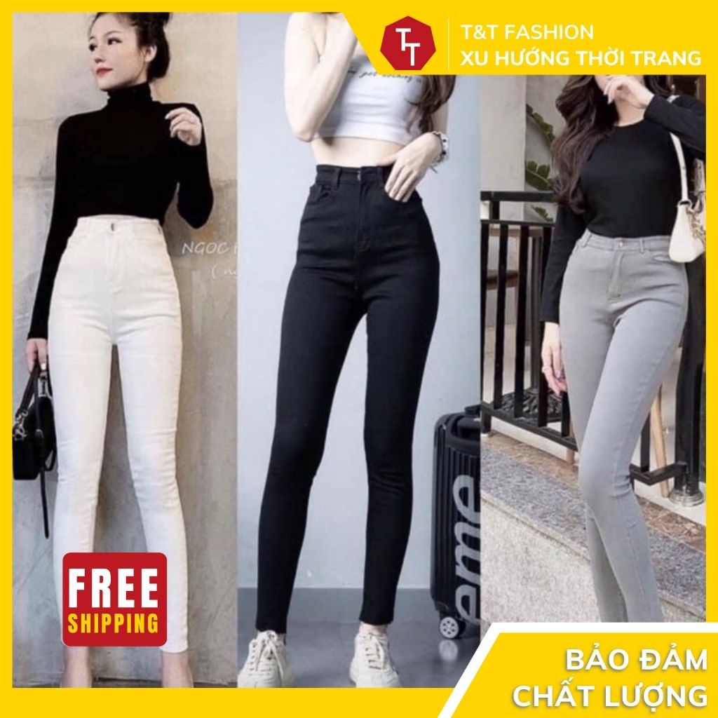 Quần jean nữ lưng cao tôn dáng, vải cao cấp, phong cách trẻ trung, cá tính - 𝑻&𝑻_𝑭𝒂𝒔𝒉𝒊𝒐𝒏