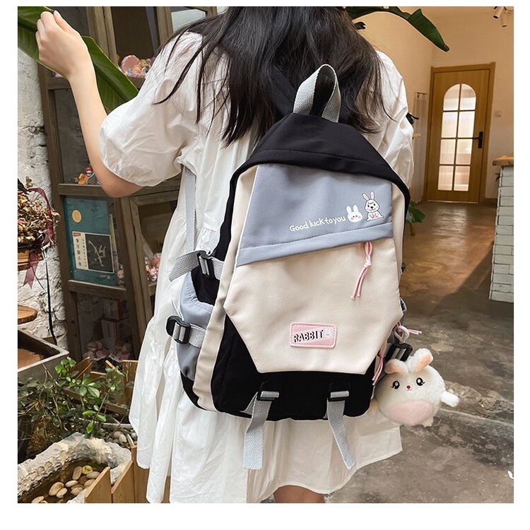 Ba lô Chuwanglin chất nylon phong cách kawaii trẻ trung cho nữ